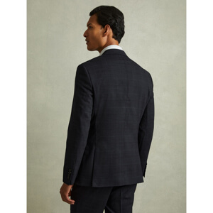 REISS GRACE Wool Blend Prince of Wales Check Single Breasted Blazer